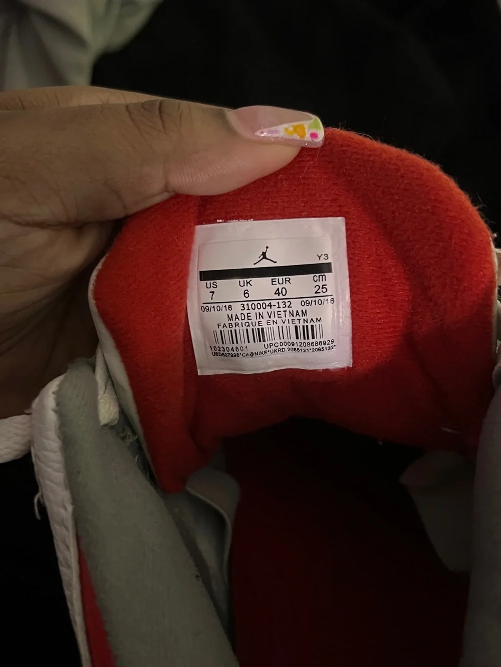 Jordan Kids Sneakers in White/Red/Grey with Elephant Print
